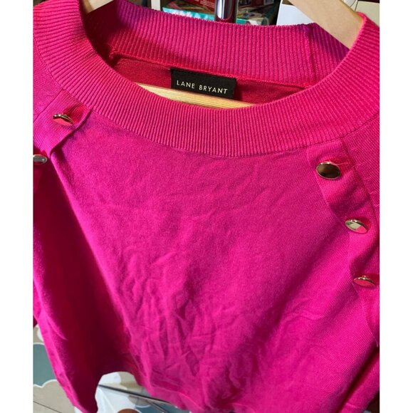 Lane Bryant NWT Pink 3/4 Sleeve Boat Neck Knit Pullover Sweater Sz 22 - Picture 5 of 9